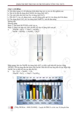 Đề thi vào Lớp 10 THPT chuyên Hóa học tỉnh Vũng Tàu năm 2017 (Có lời giải chi tiết)